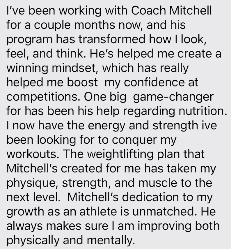 Client testimonial about complete physical and mental transformation