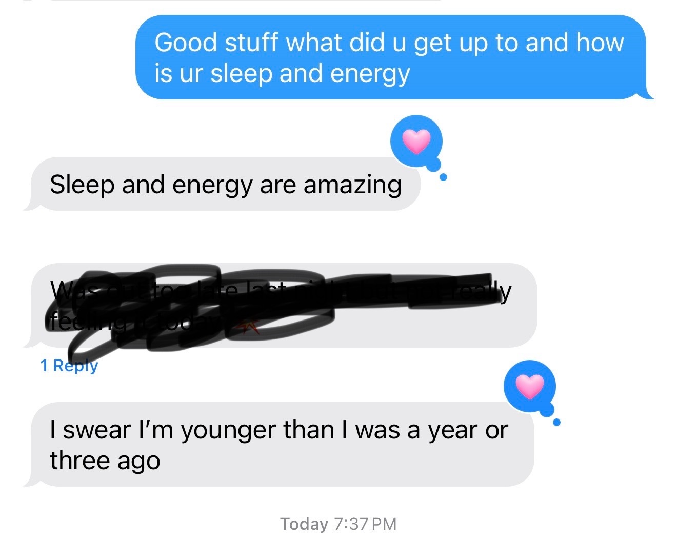 Client testimonial about amazing sleep and energy improvements